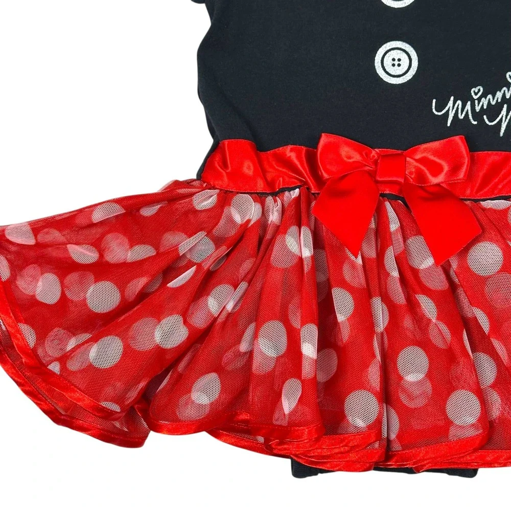 Disney Baby Minnie Mouse Dress 6M Black Red Polka Dot Tutu Costume Costume Party